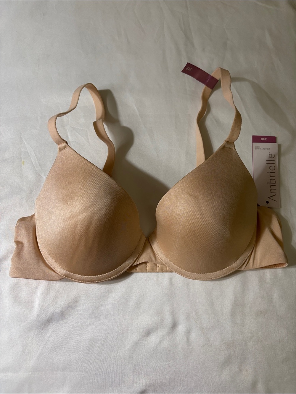 Ambrielle Beige Smooth Molded Underwire T-Shirt Bra 34B NWT